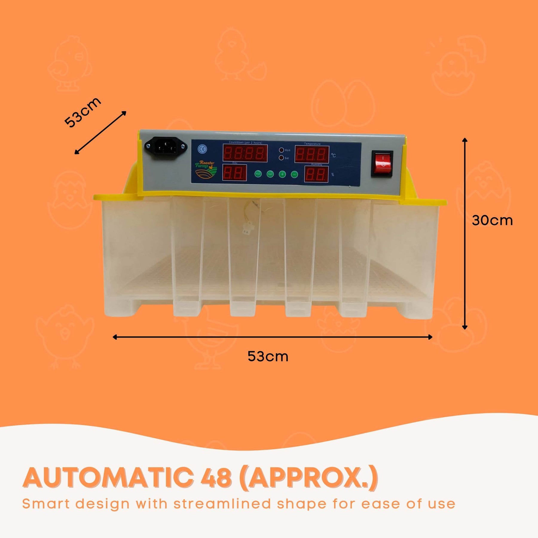 Electric 48 Egg Incubator with Accessories, Auto Turning, Digital Display - SuperSaverAU - view 4