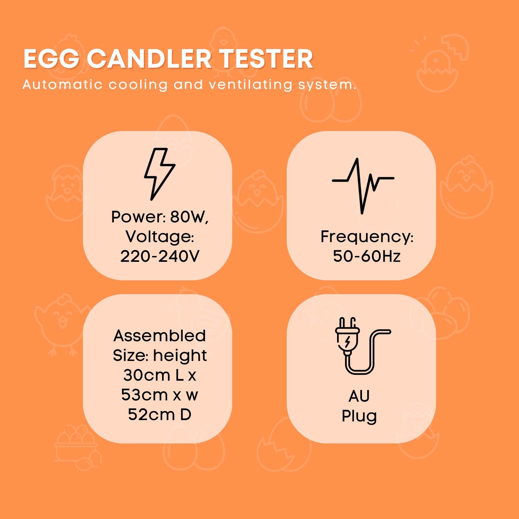 Electric 48 Egg Incubator with Accessories, Auto Turning, Digital Display - SuperSaverAU - view 7