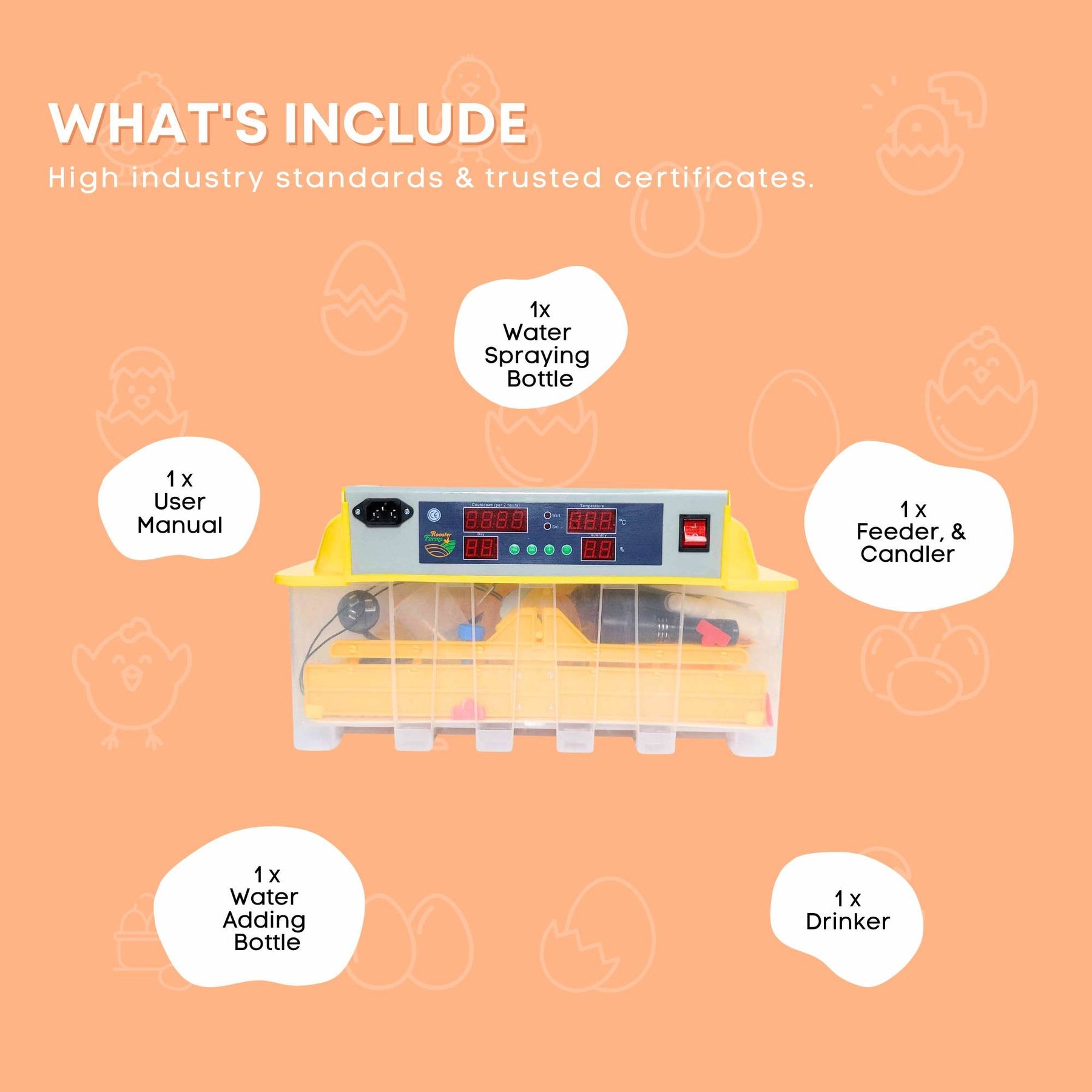 Electric 48 Egg Incubator with Accessories, Auto Turning, Digital Display - SuperSaverAU - view 8