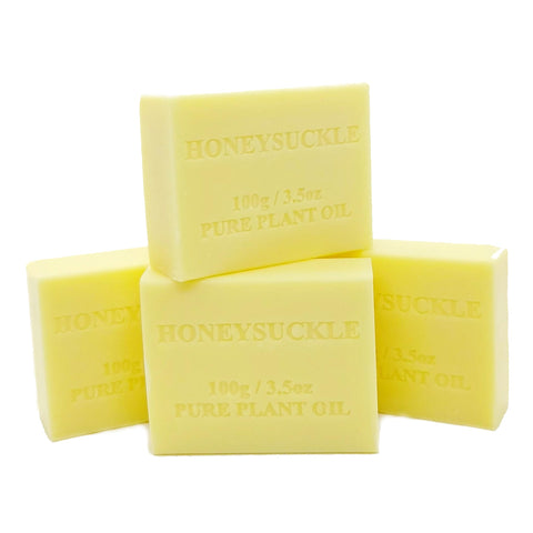 4-Pack Honeysuckle Scented Pure Plant Oil Soap Bars 100g Australian Made - SuperSaverAU - view 1