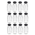 500ml Flint Glass Jars with Black Metal Twist Lids - 12 Pack for Food Storage - SuperSaverAU - view 1