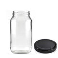 500ml Flint Glass Jars with Black Metal Twist Lids - 12 Pack for Food Storage - SuperSaverAU - view 2