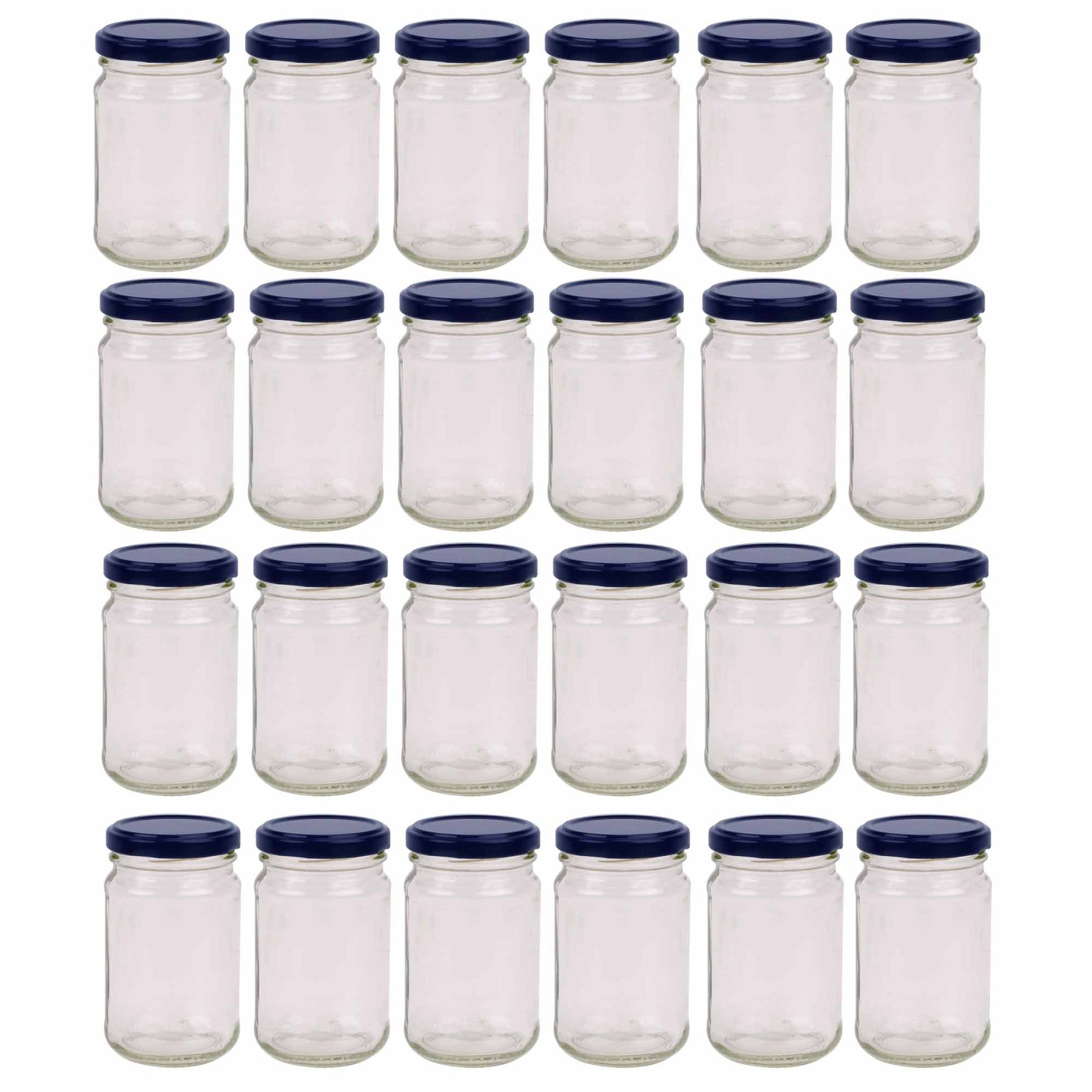 375ml Flint Glass Jars with Black Metal Twist Lids - 12 Pack for Food Storage - SuperSaverAU - view 1