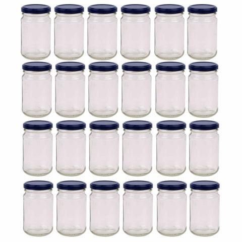 375ml Flint Glass Jars with Black Metal Twist Lids - 12 Pack for Food Storage - SuperSaverAU - view 1