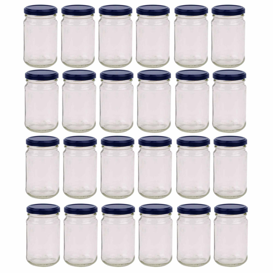 375ml Flint Glass Jars with Black Metal Twist Lids - 12 Pack for Food Storage - SuperSaverAU - view 1