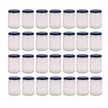 V238 Empty 250ml Round Flint Glass Jars with Black Metal Twist Lids - 28 Pack - SuperSaverAU - view 1
