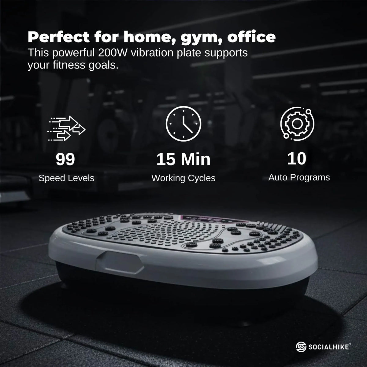 White Mini Vibration Platform - Magnet Therapy Vibrating Machine Exercise Plate