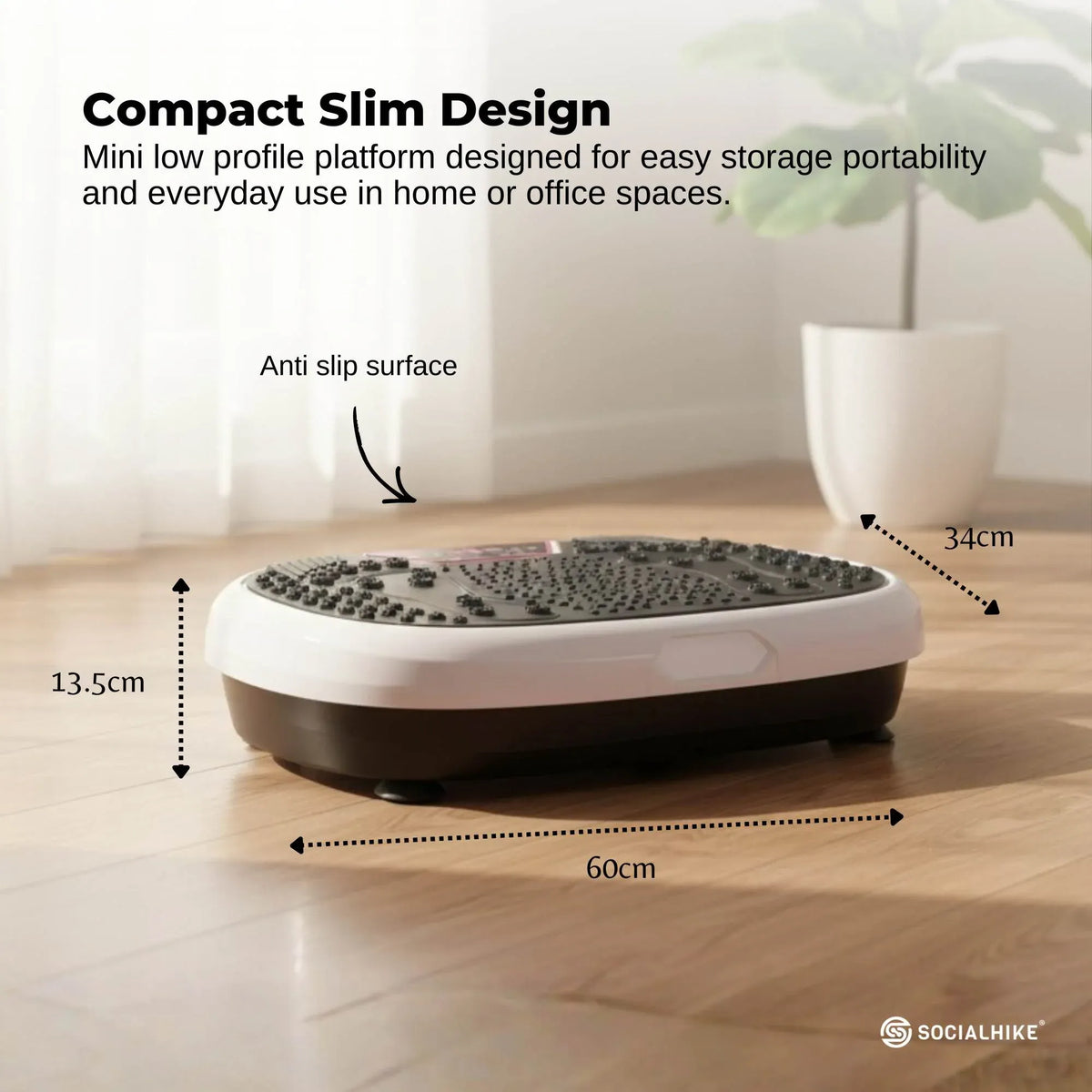 White Mini Vibration Platform - Magnet Therapy Vibrating Machine Exercise Plate