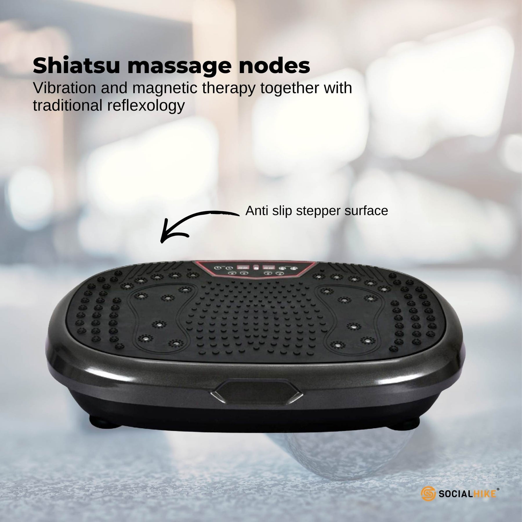Black Mini Vibration Platform - Magnet Therapy Vibrating Machine Exercise Plate - SuperSaverAU - view 4