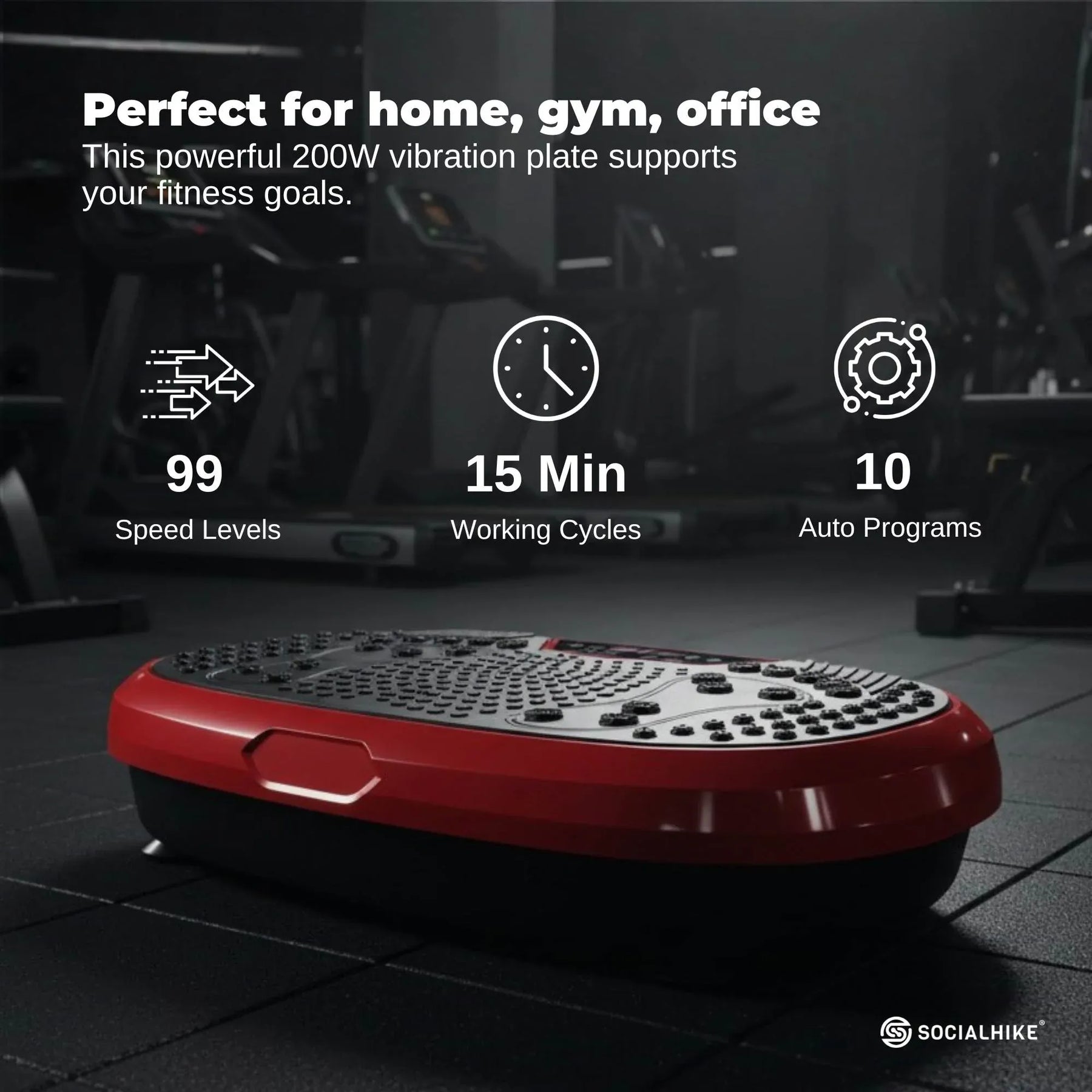 Red Mini Vibration Platform Magnet Therapy Vibrating Machine Exercise Plate
