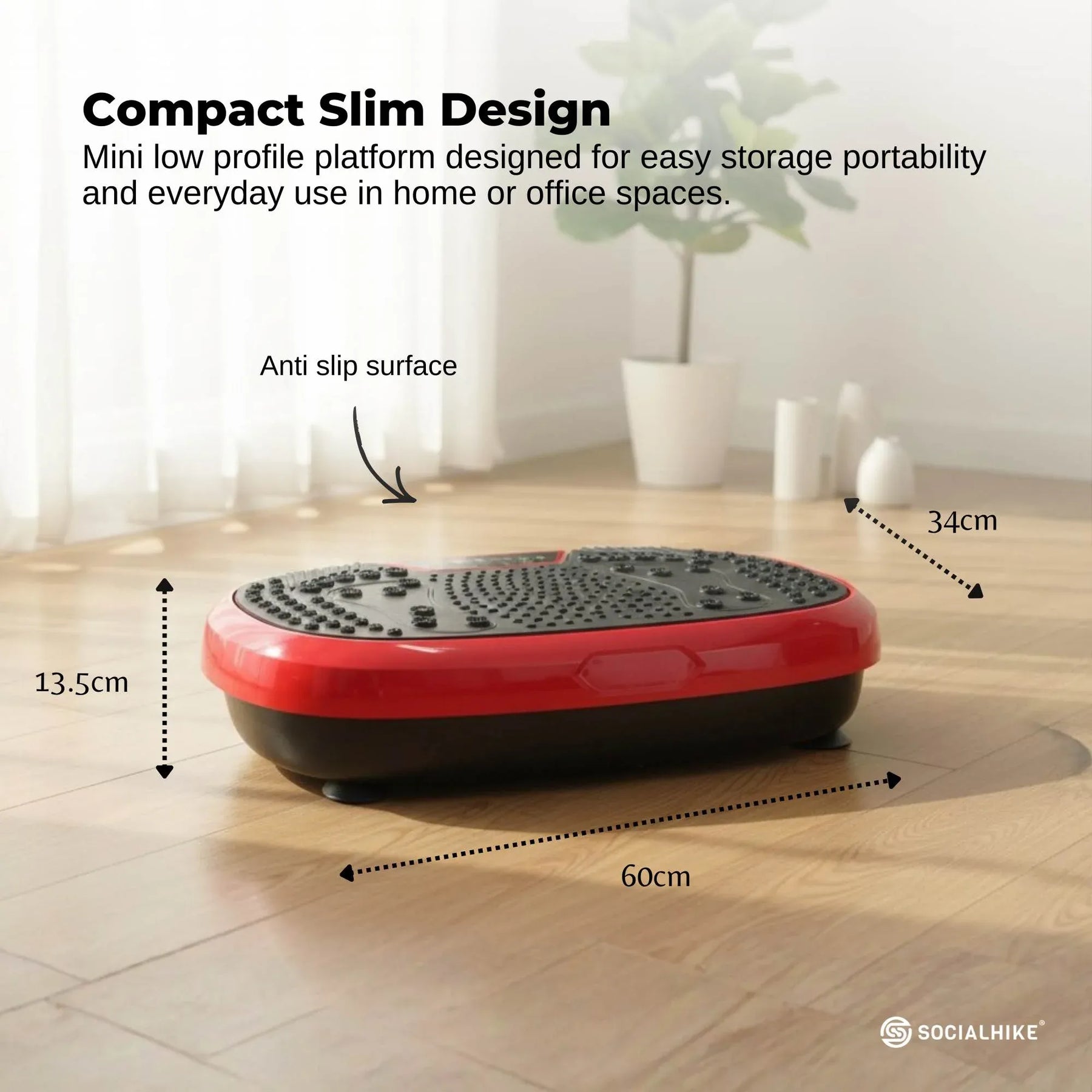 Red Mini Vibration Platform Magnet Therapy Vibrating Machine Exercise Plate