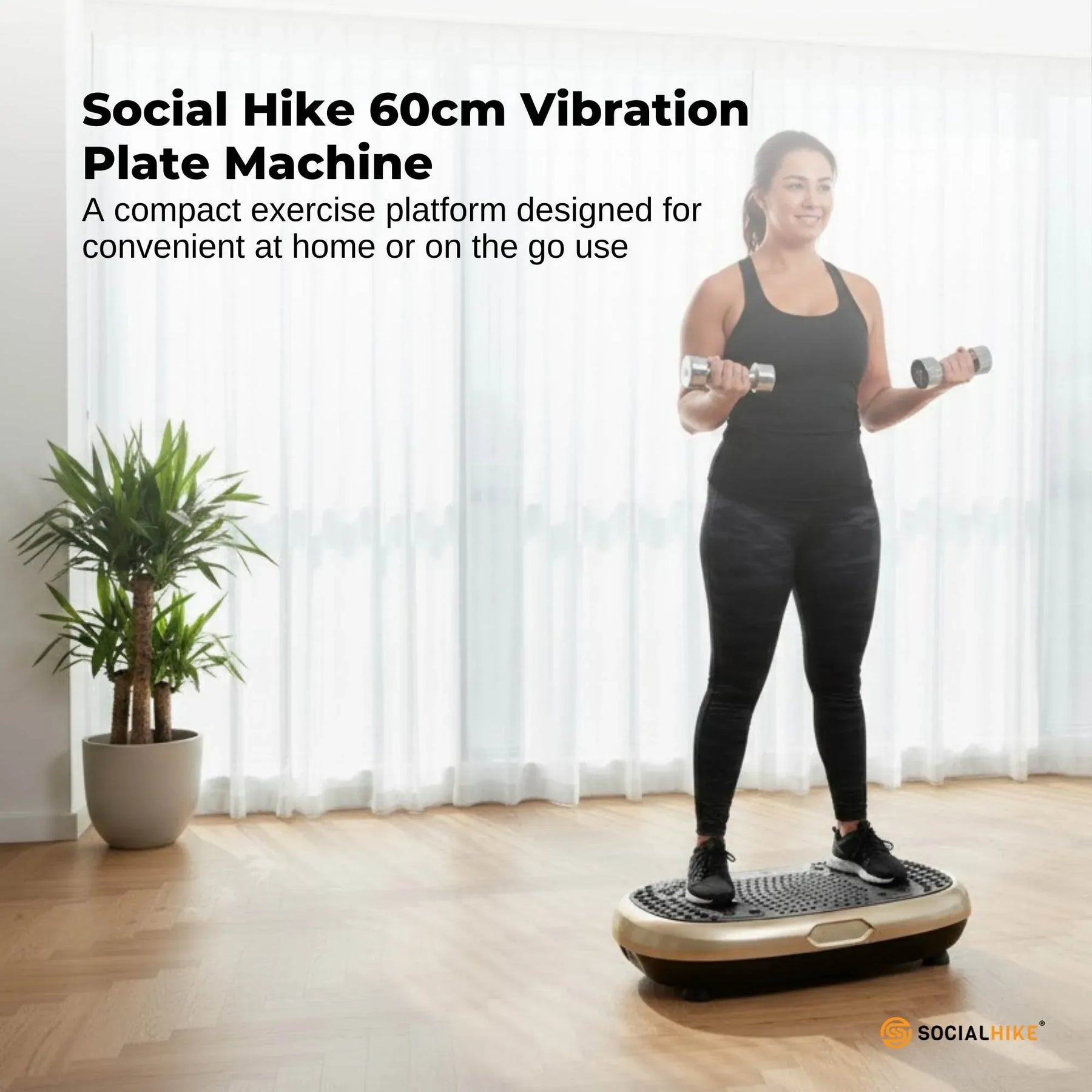 Gold Mini Vibration Platform Magnet Therapy Vibrating Machine Exercise Plate
