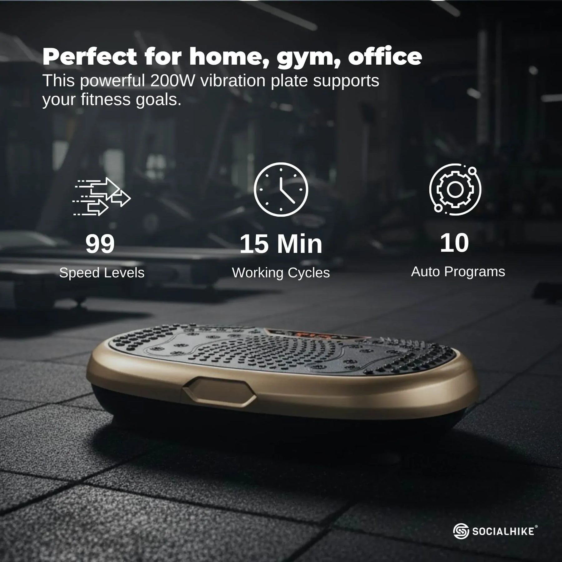 Gold Mini Vibration Platform Magnet Therapy Vibrating Machine Exercise Plate