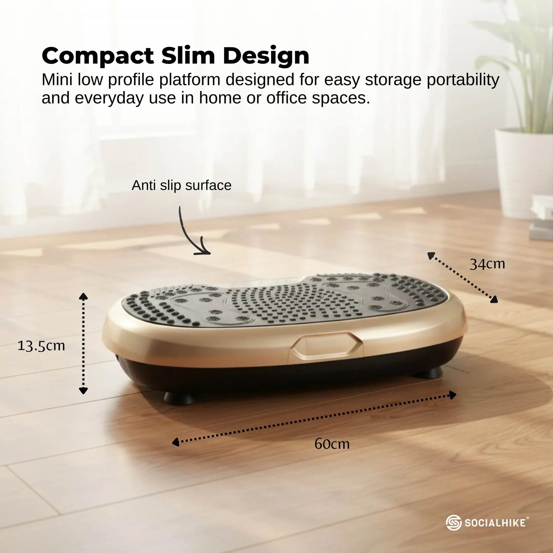 Gold Mini Vibration Platform Magnet Therapy Vibrating Machine Exercise Plate