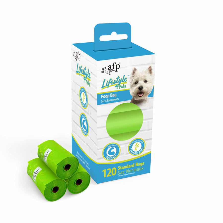 All For Paws Lavender Scented Dog Poop Bags - 120 Bags (22.86x33 cm) - SuperSaverAU - view 1