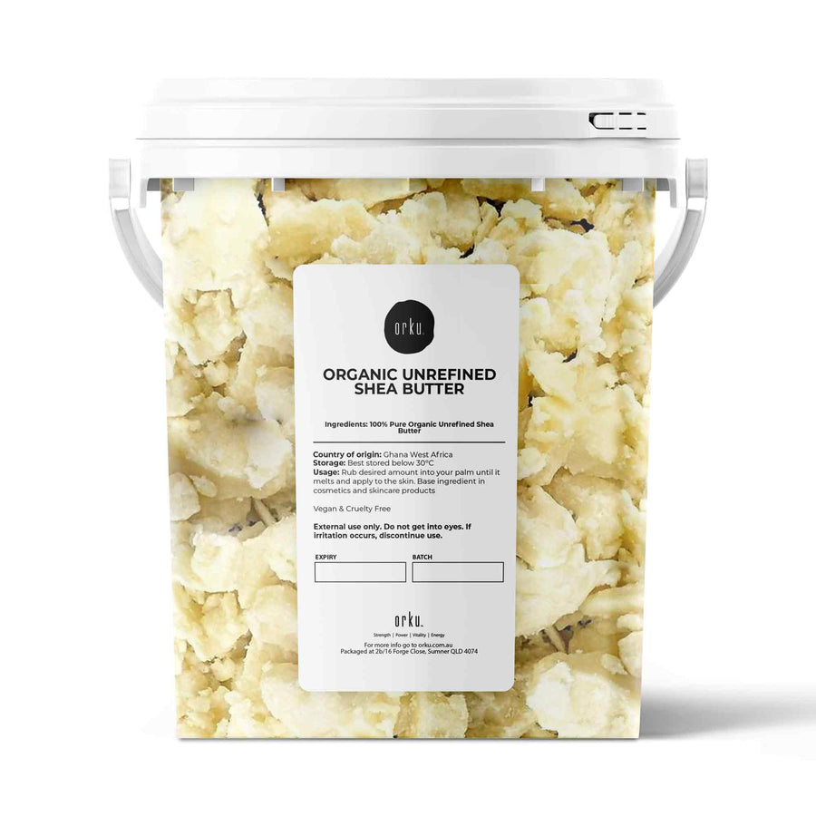 Orku Organic Unrefined Shea Butter 800g Tub Raw Chunks for Skin Hair and DIY Cosmetics