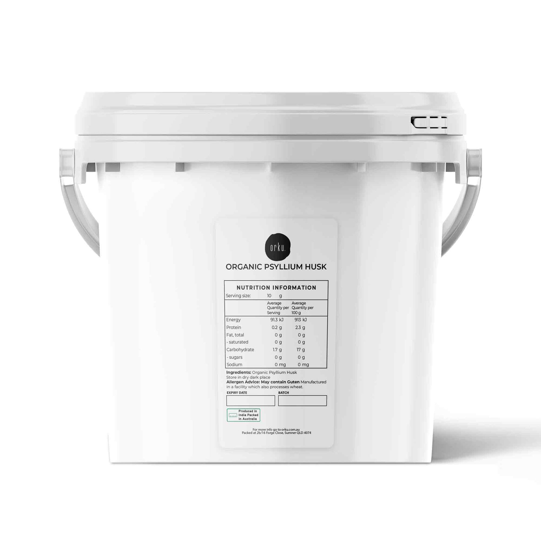 Premium Organic Psyllium Husk 2kg Tub Natural Soluble Fibre Resealable Bucket