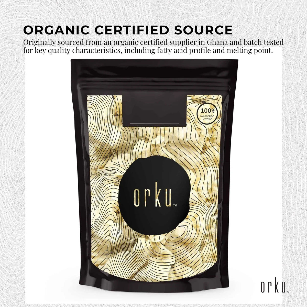 Orku Organic Unrefined Shea Butter Chunks 500g Raw Cosmetic Ingredient