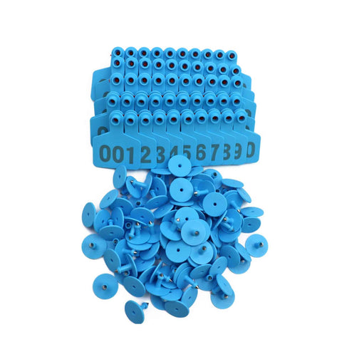Blue Small Ear Tags 100 Pack - Numbered 5x4cm for Goats, Pigs, Livestock - SuperSaverAU - view 1