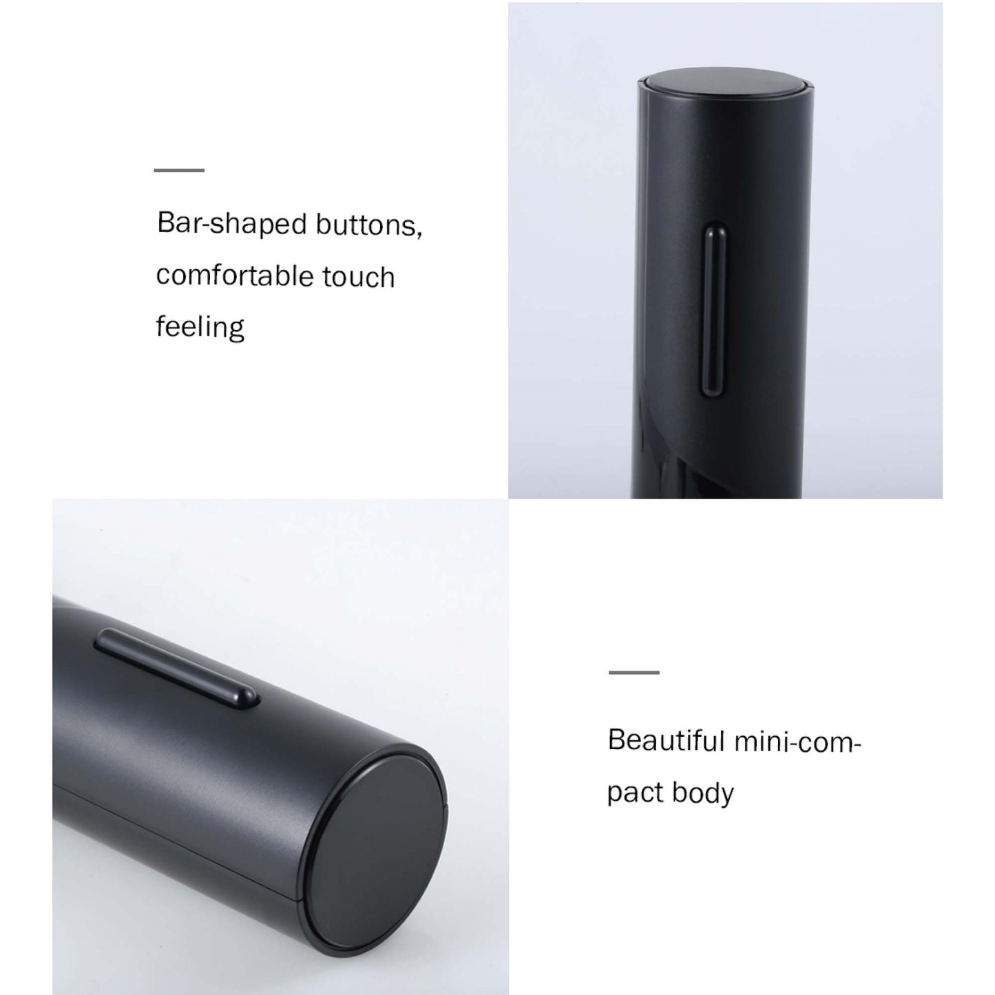 Electric Wine Opener Tool - Automatic Cordless Corkscrew with Foil Cutter, 23cm