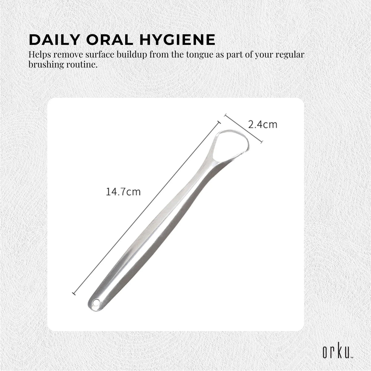 Stainless Steel Tongue Cleaner 14.7cm x 2.4cm - Curved Design for Bad Breath