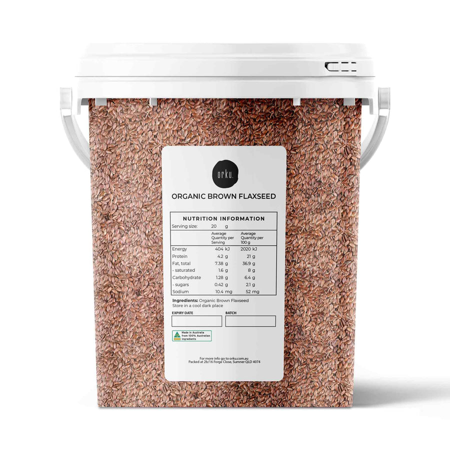 800g Organic Brown Linseed Flaxseed Tub Whole Flax Seed Non GMO Omega3 6 Fibre - SuperSaverAU - view 1