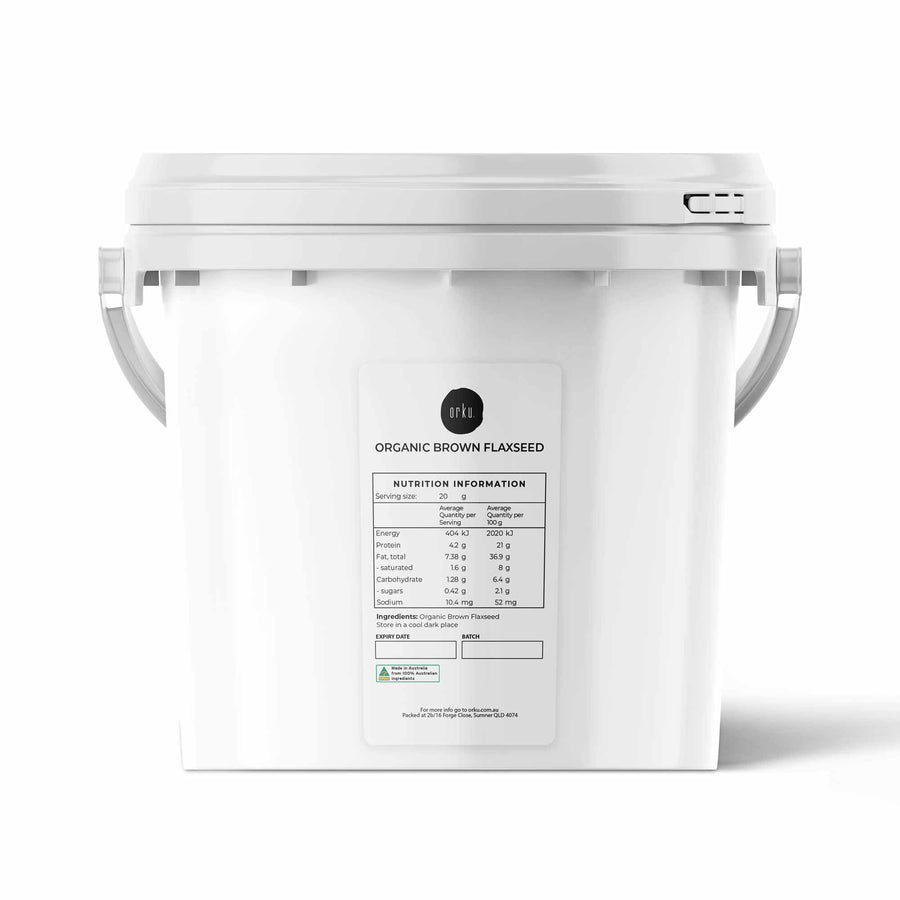 3.5Kg Organic Brown Linseed Flaxseed Tub Whole Flax Seed Non GMO Omega3 6 Fibre - SuperSaverAU - view 1