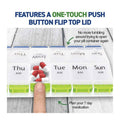 1st Care AM/PM Weekly Pill Box 14 Compartments 11.5x22x1.5cm Push-Button Organiser - SuperSaverAU - view 1