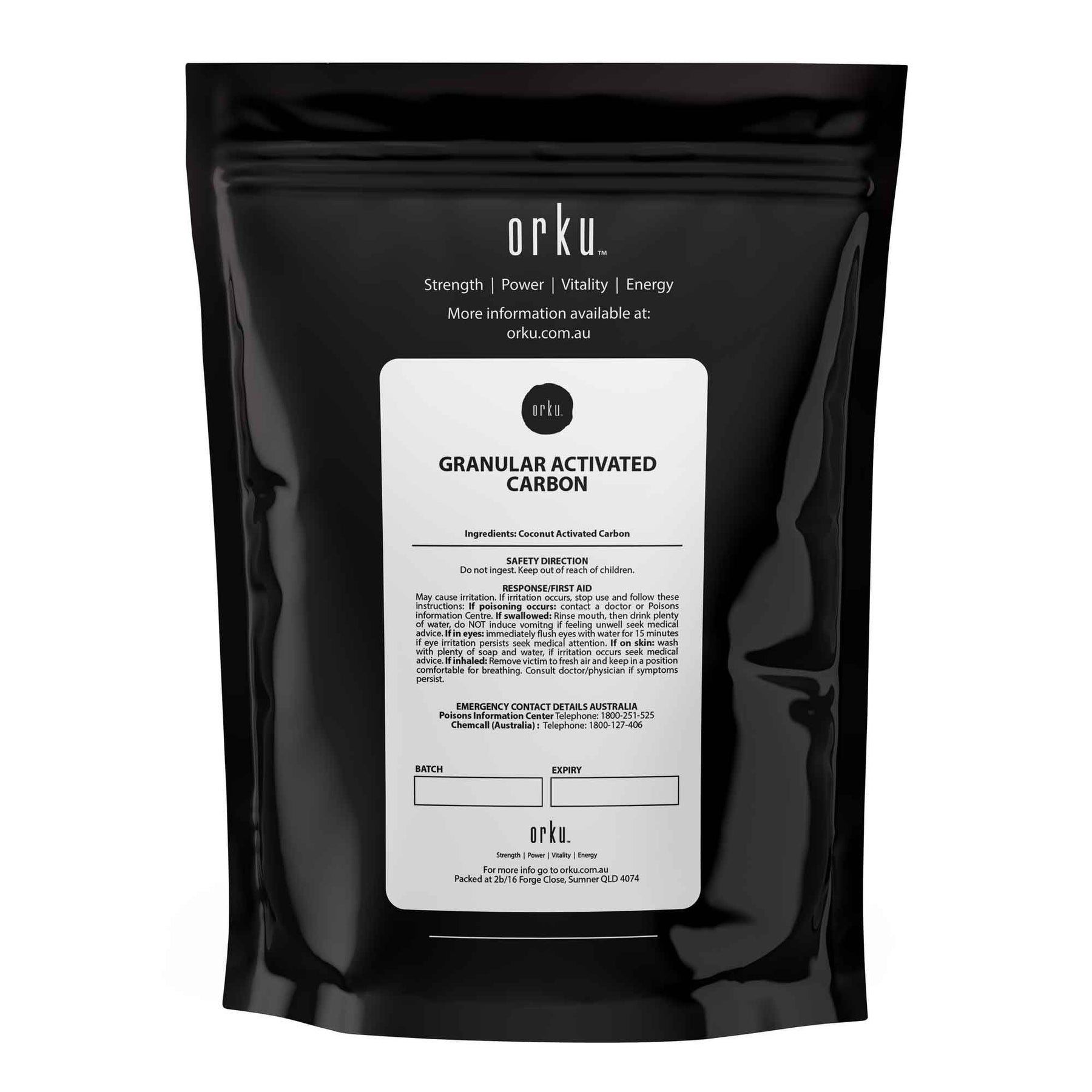 Coconut Shell Granular Activated Carbon 100g - Water & Air Filtration