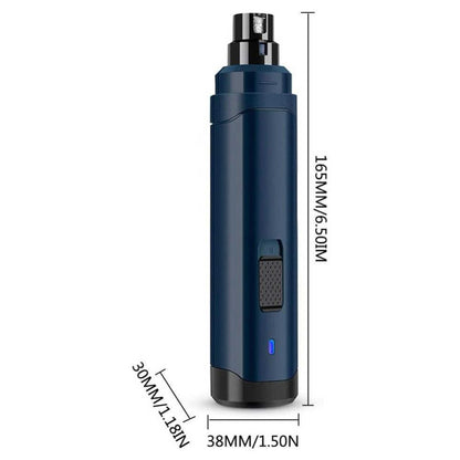 Professional Pet Nail Grinder - LED Light, 2-Speed, Rechargeable, Cordless, Blue