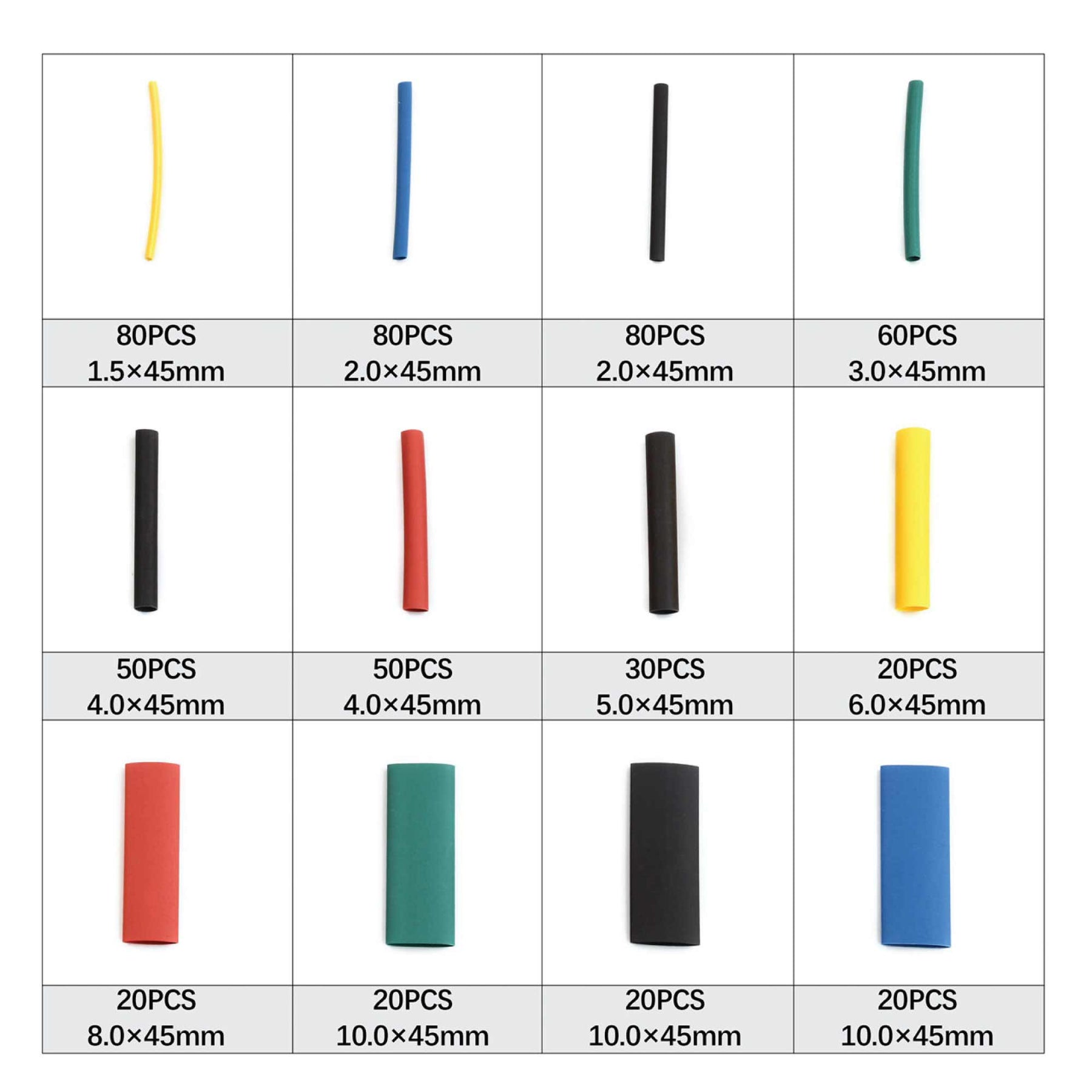 530 Pcs Heating Shrink Sleeve Set Heat Shrinkable Insulation Electrical Cable Tube - SuperSaverAU - view 3