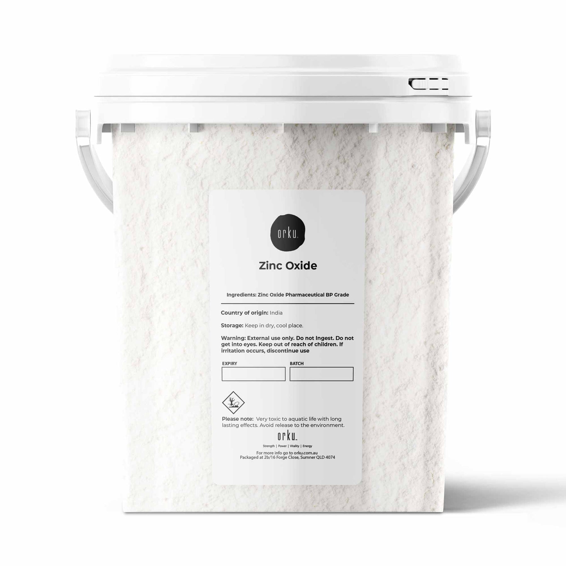 Zinc Oxide Powder BP 800g - 99.9% Purity, Resealable Bucket, ISO Certified - SuperSaverAU - view 1