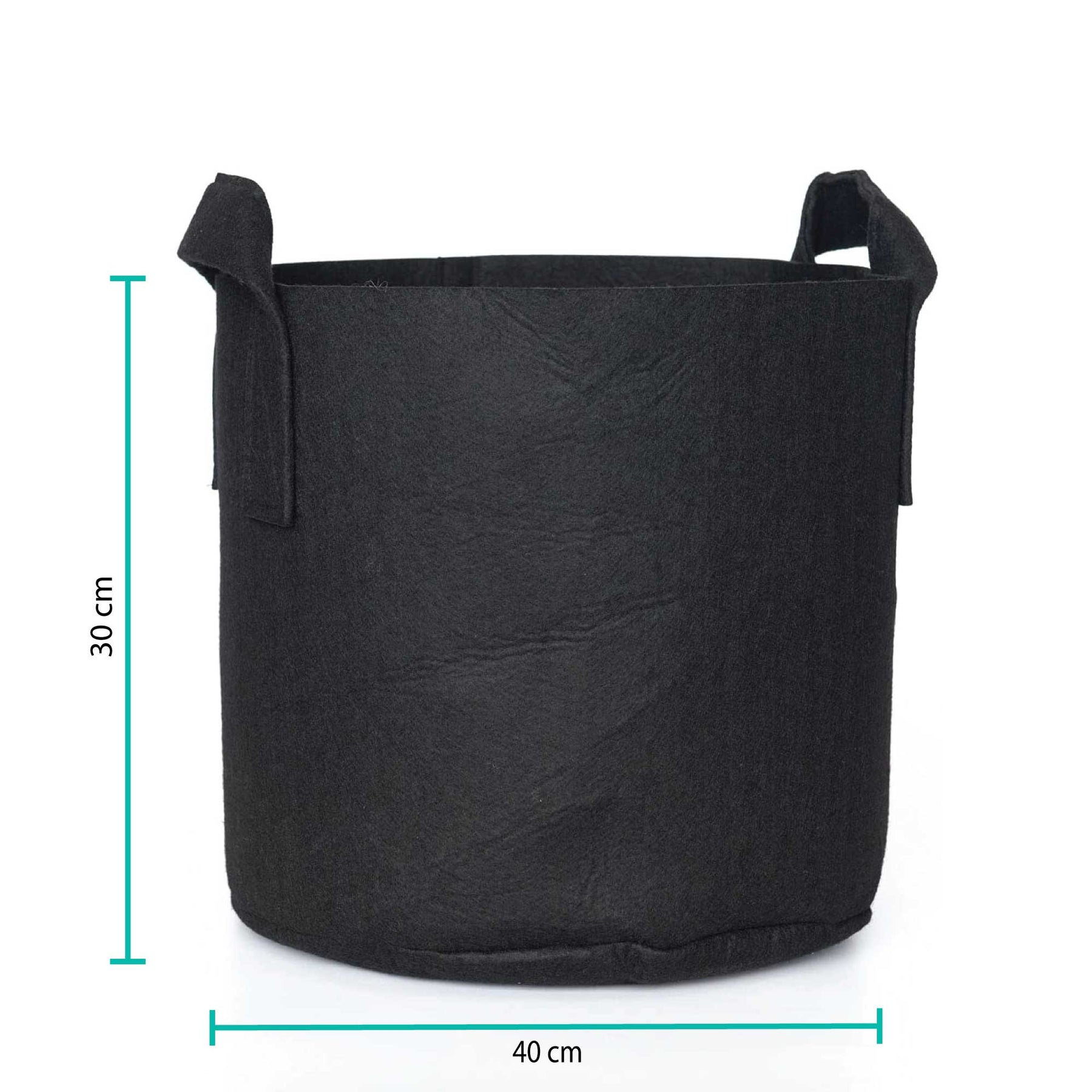 V238 Fabric Plant Grow Bags 10 Gallon / 38L Black Non-Woven Felt - 6 Pack - SuperSaverAU - view 1