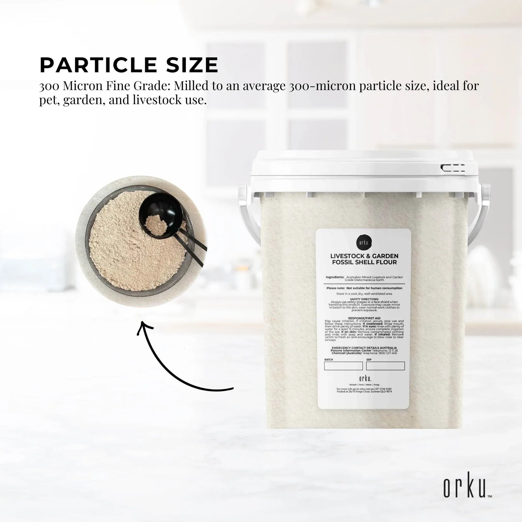 Orku Fossil Shell Flour Diatomaceous Earth - 700g