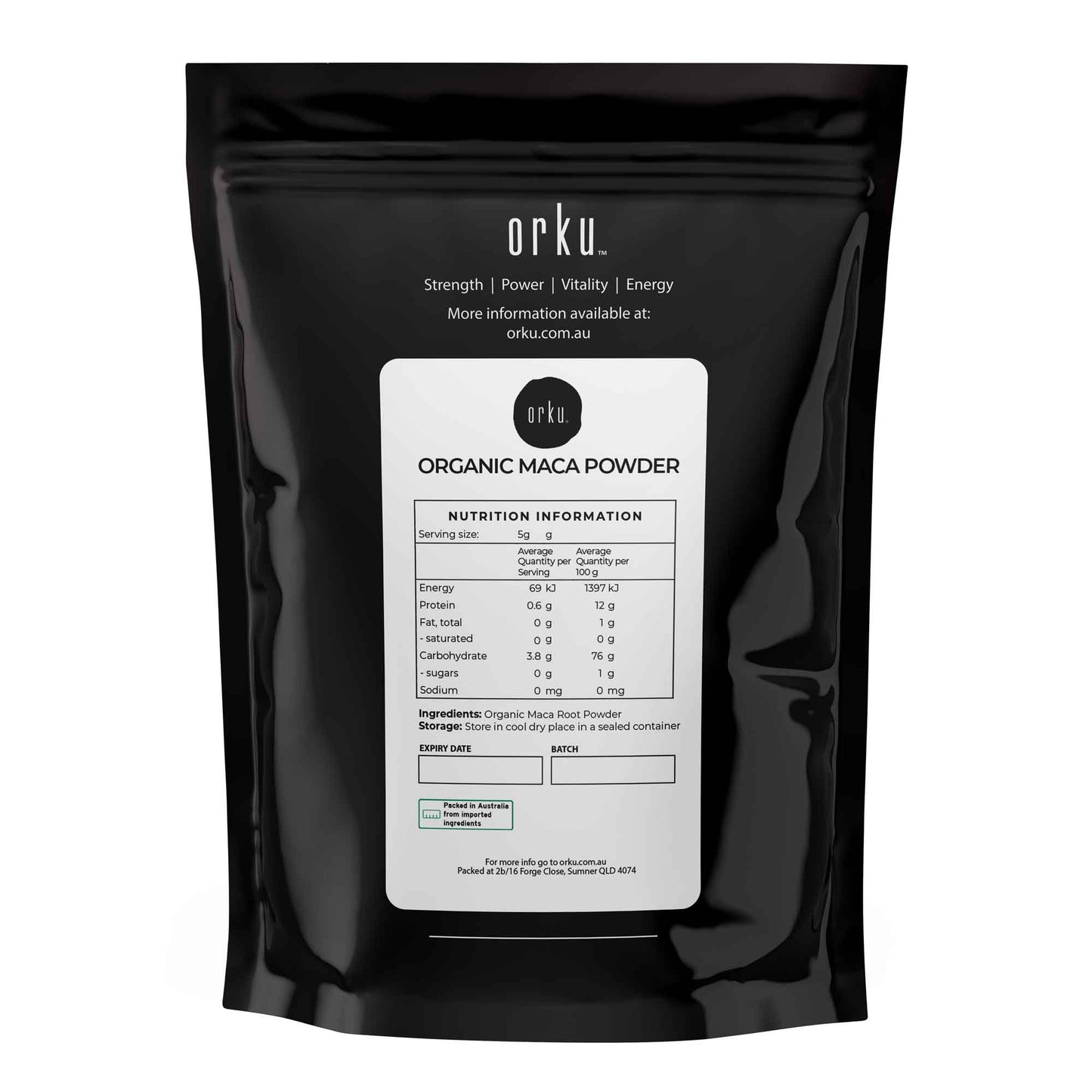 Orku Organic Maca Powder 400g - Super Food Nutritional Supplement from Peru