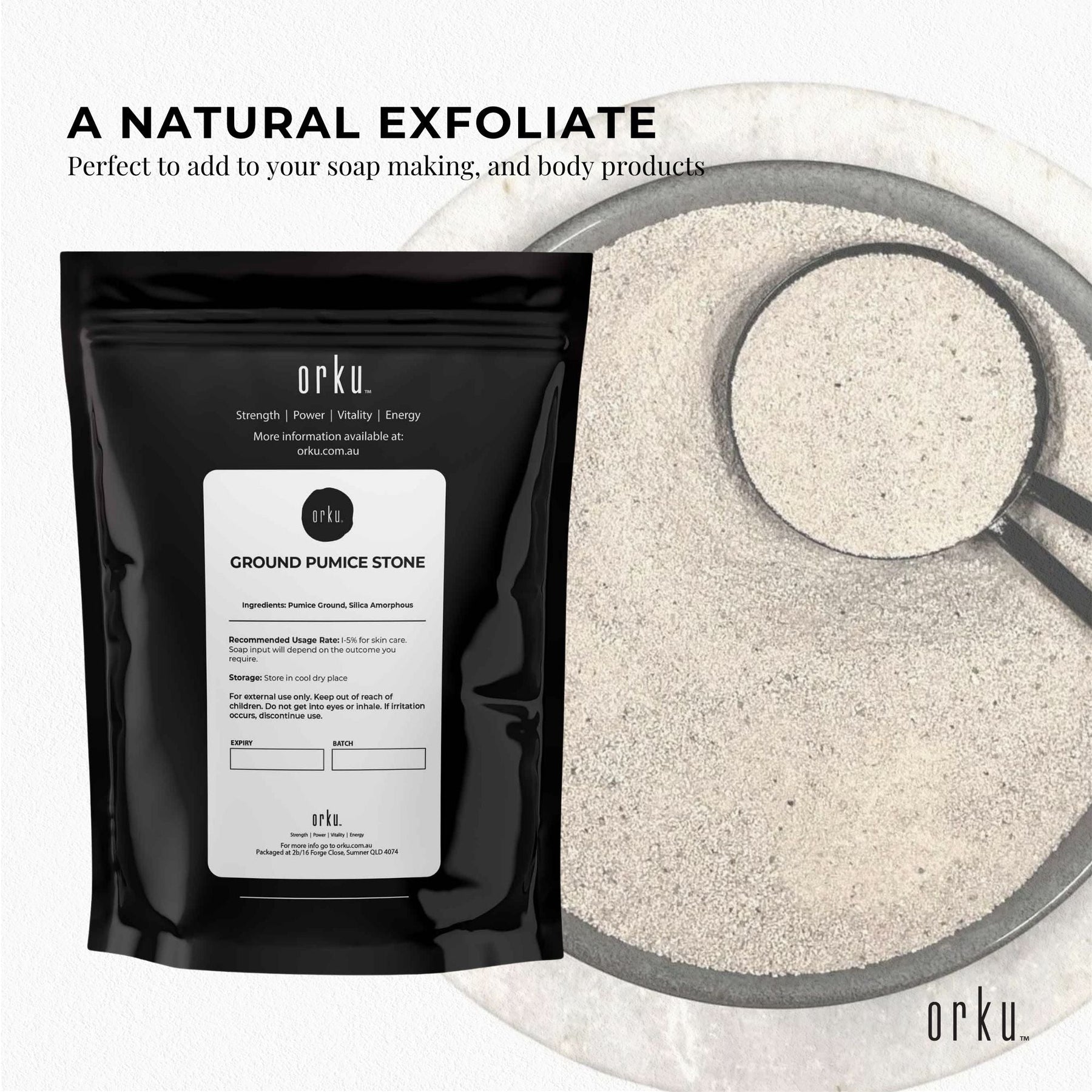 400g Ground Pumice Stone Granular Powder Eco Exfoliant Body Scrub Soap Additive - SuperSaverAU - view 4