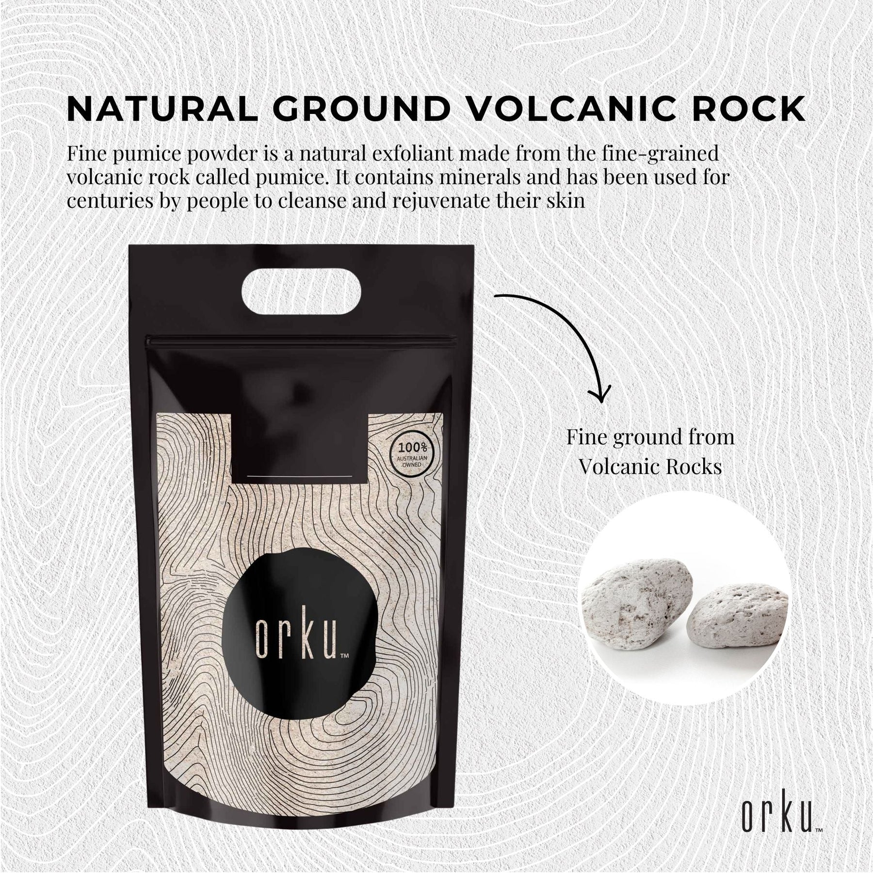 Premium Orku Ground Pumice Stone Granular Exfoliant Bag - Grey, 5kg