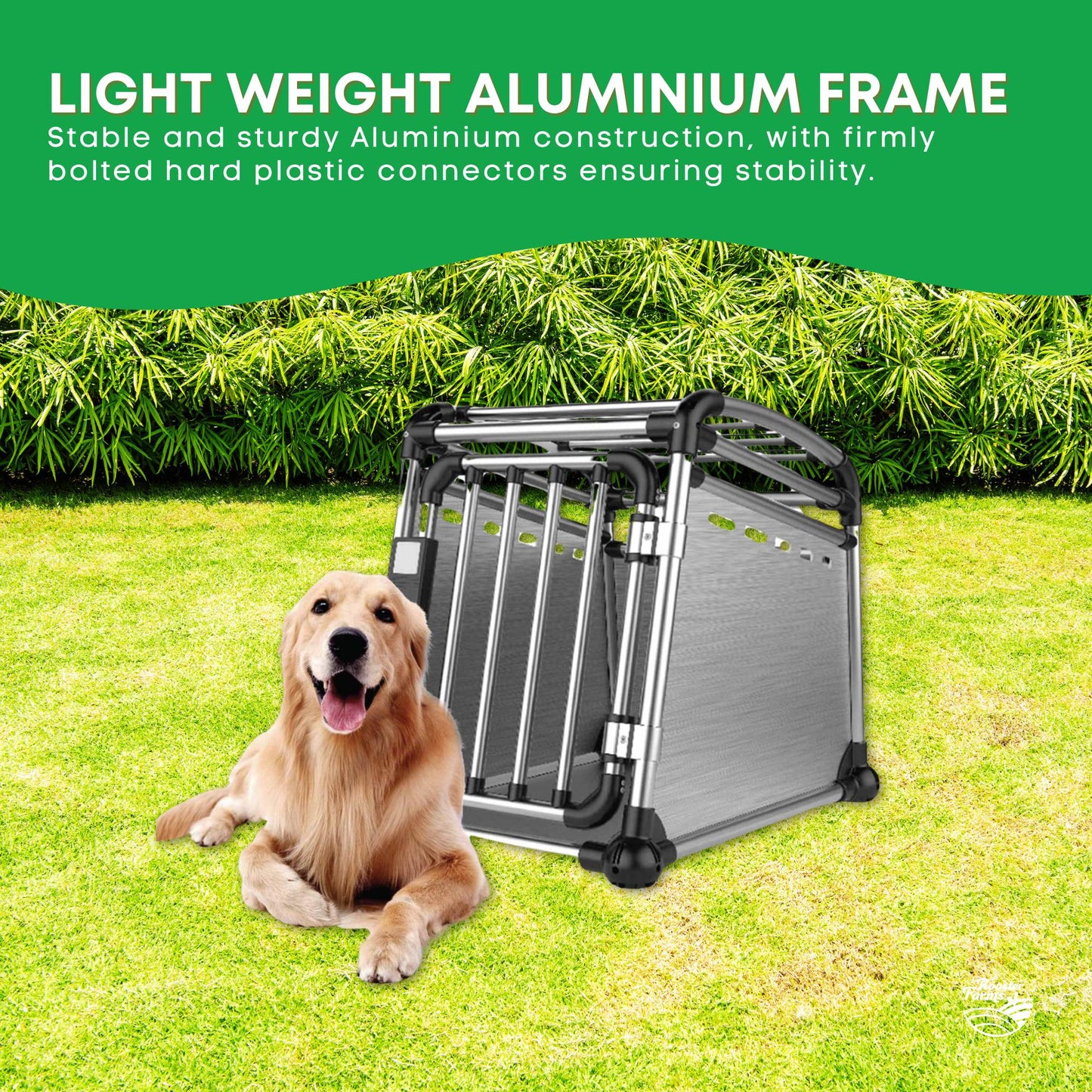 Aluminium Dog Travel Crate 63x68x88cm - Large Pet Car Transport Cage  Kennel Box