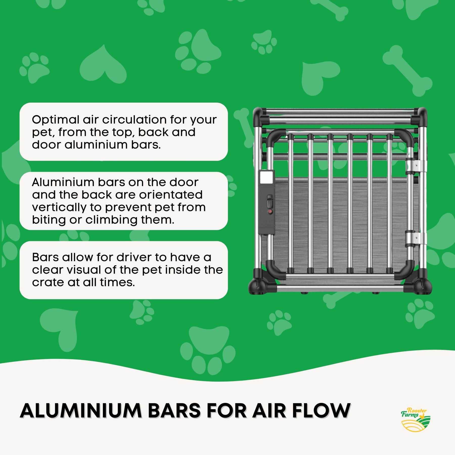 All For Paws Aluminium Dog Travel Crate 63x88x68cm - Secure, Lightweight Design - SuperSaverAU - view 6