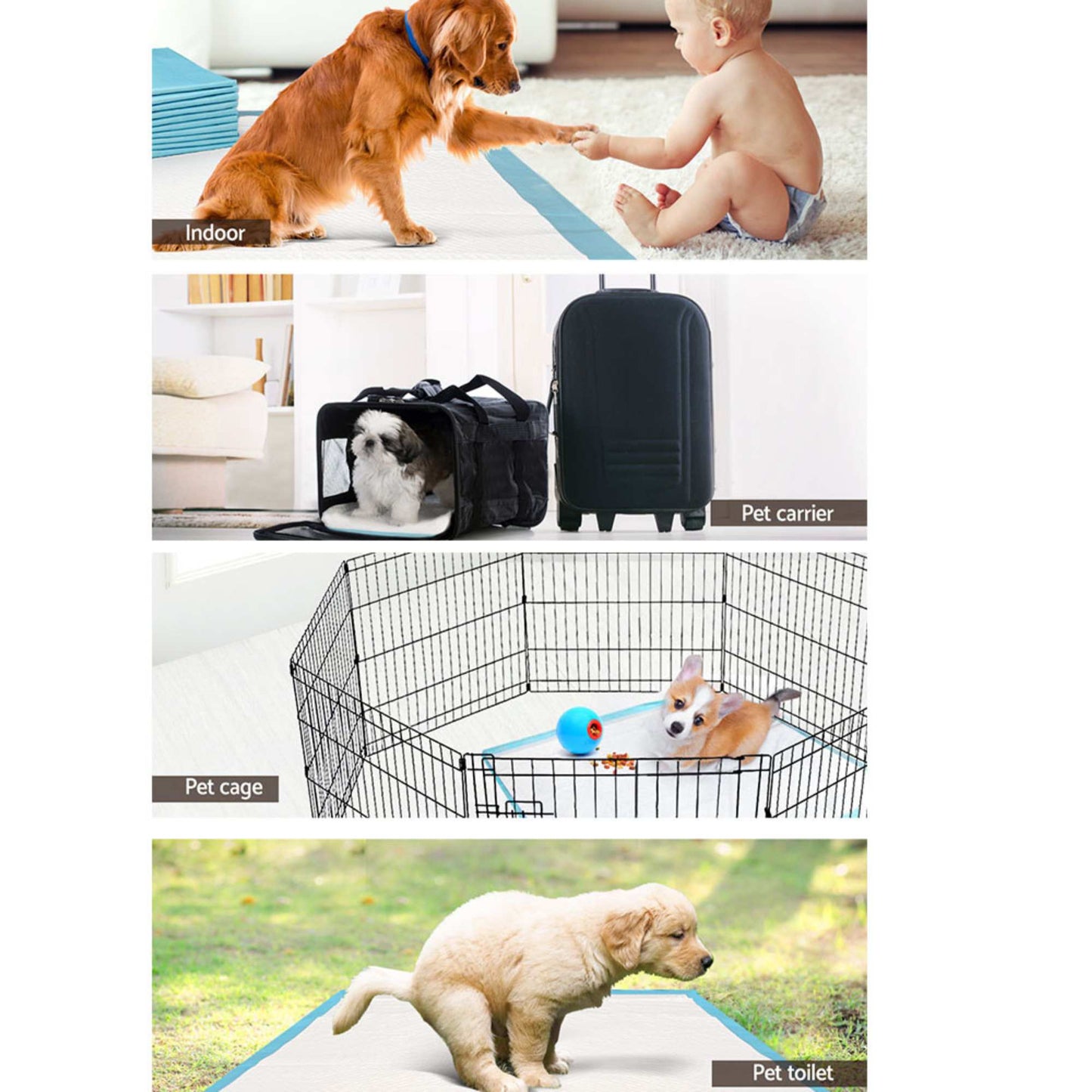 Puppy Training Pads 30 Pack 56x56cm Super Absorbent Leak Resistant