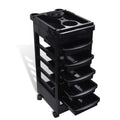 Ellie & Ruby 6 Tier Hairdressing Trolley Black 82x49x32cm with Tint Bowl - SuperSaverAU - view 1