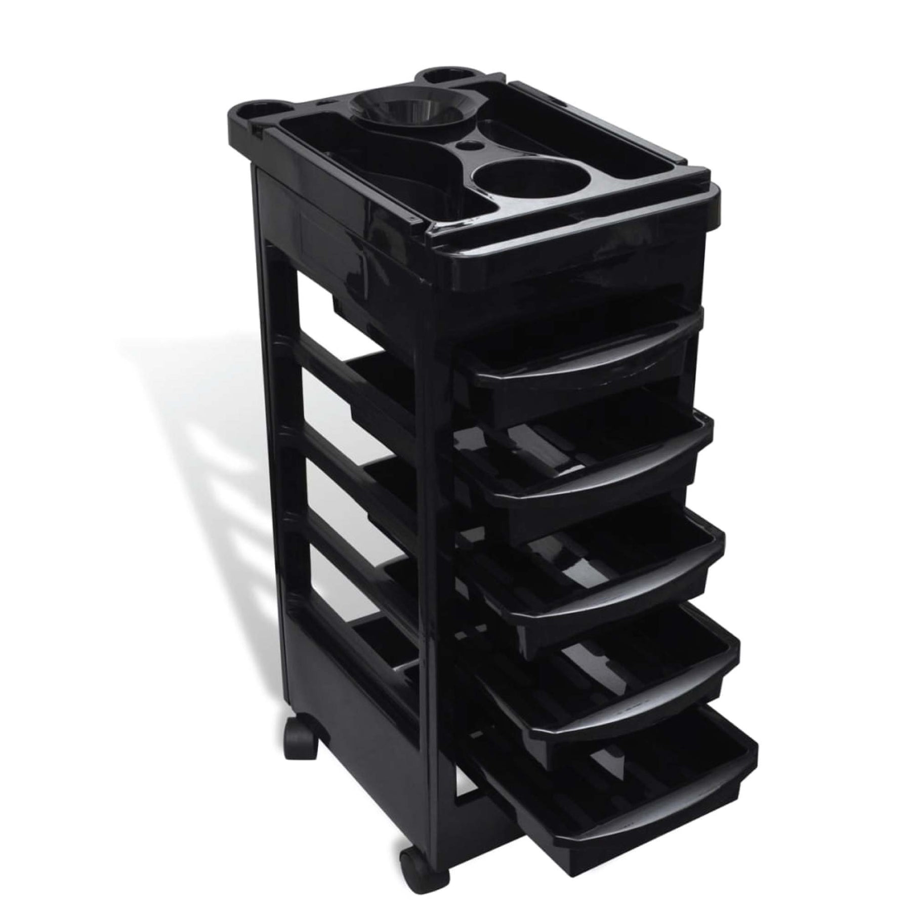Ellie & Ruby 6 Tier Hairdressing Trolley Black 82x49x32cm with Tint Bowl - SuperSaverAU - view 1