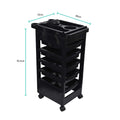 Ellie & Ruby 6 Tier Hairdressing Trolley Black 82x49x32cm with Tint Bowl - SuperSaverAU - view 2