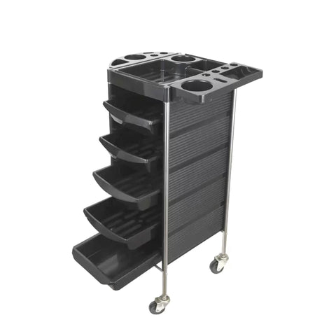 5 Drawer Salon Trolley Black 90x52x36cm Mobile Beauty Rolling Cart - SuperSaverAU - view 1