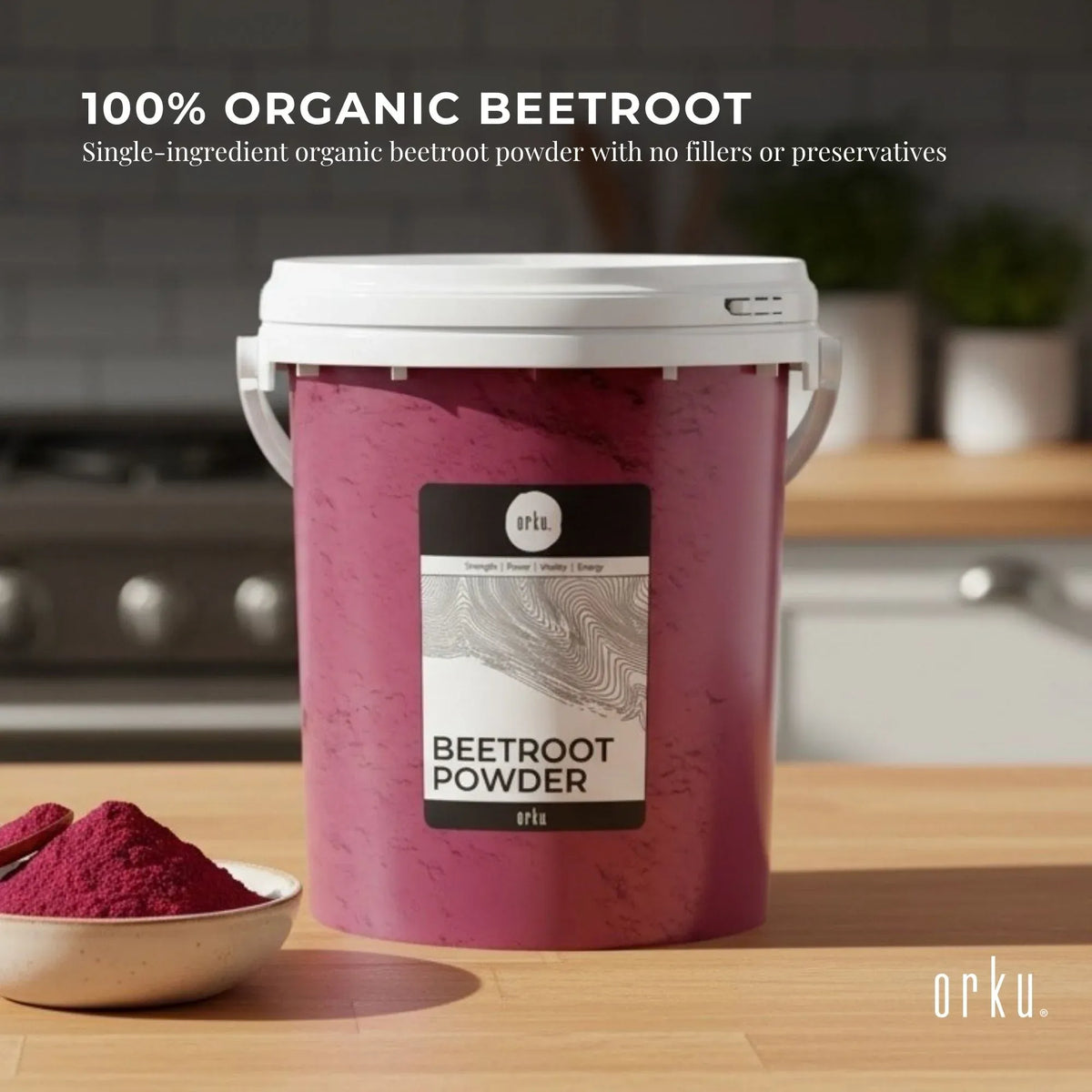 800g Organic Beetroot Powder Bucket Superfood Beet Root Supplement Beta Vulgaris