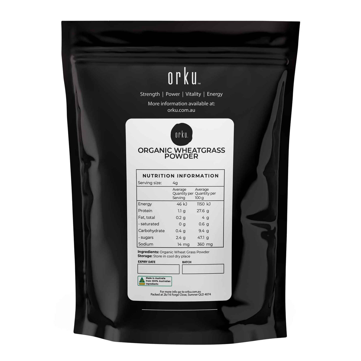 100g Organic Wheatgrass Powder - 100% Pure Wheat Grass Leaf Superfood