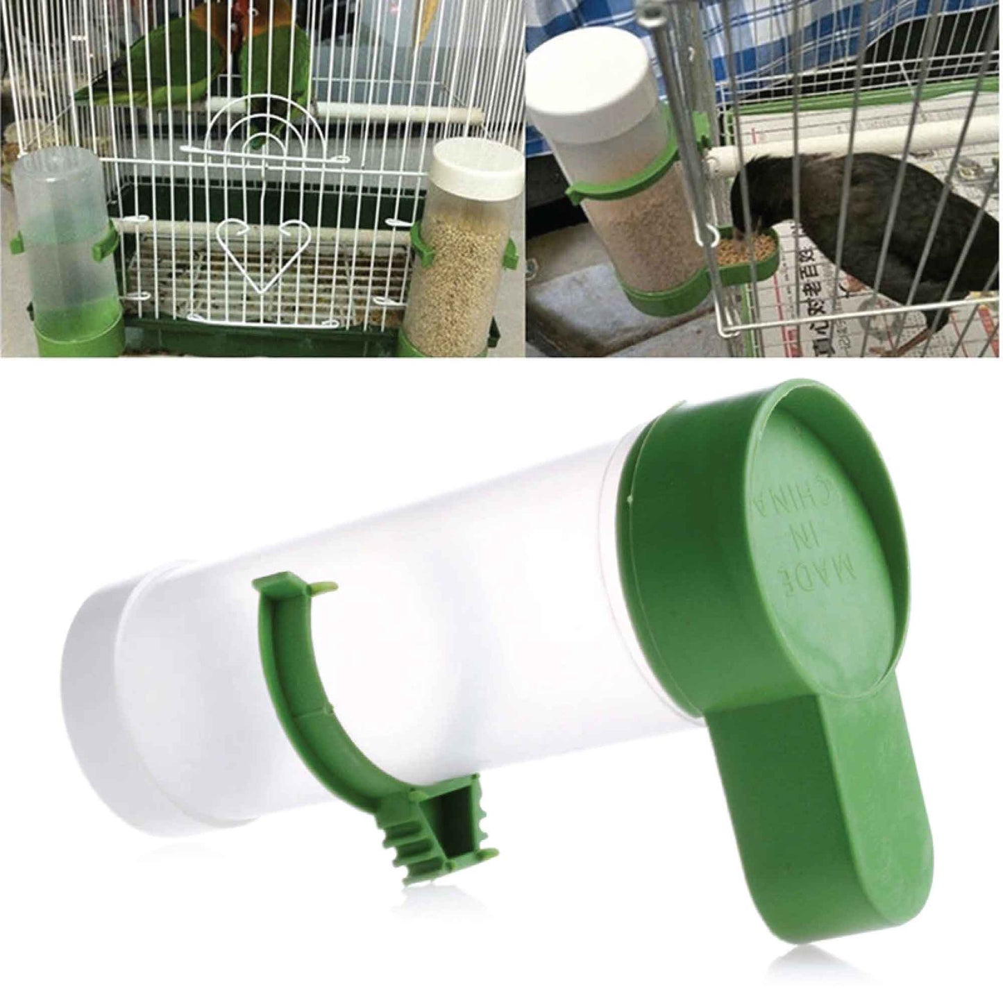 Pet Bird Food Dispenser 4x8.5x13cm, Durable Automatic Feeder for Aviary, 5 Pack