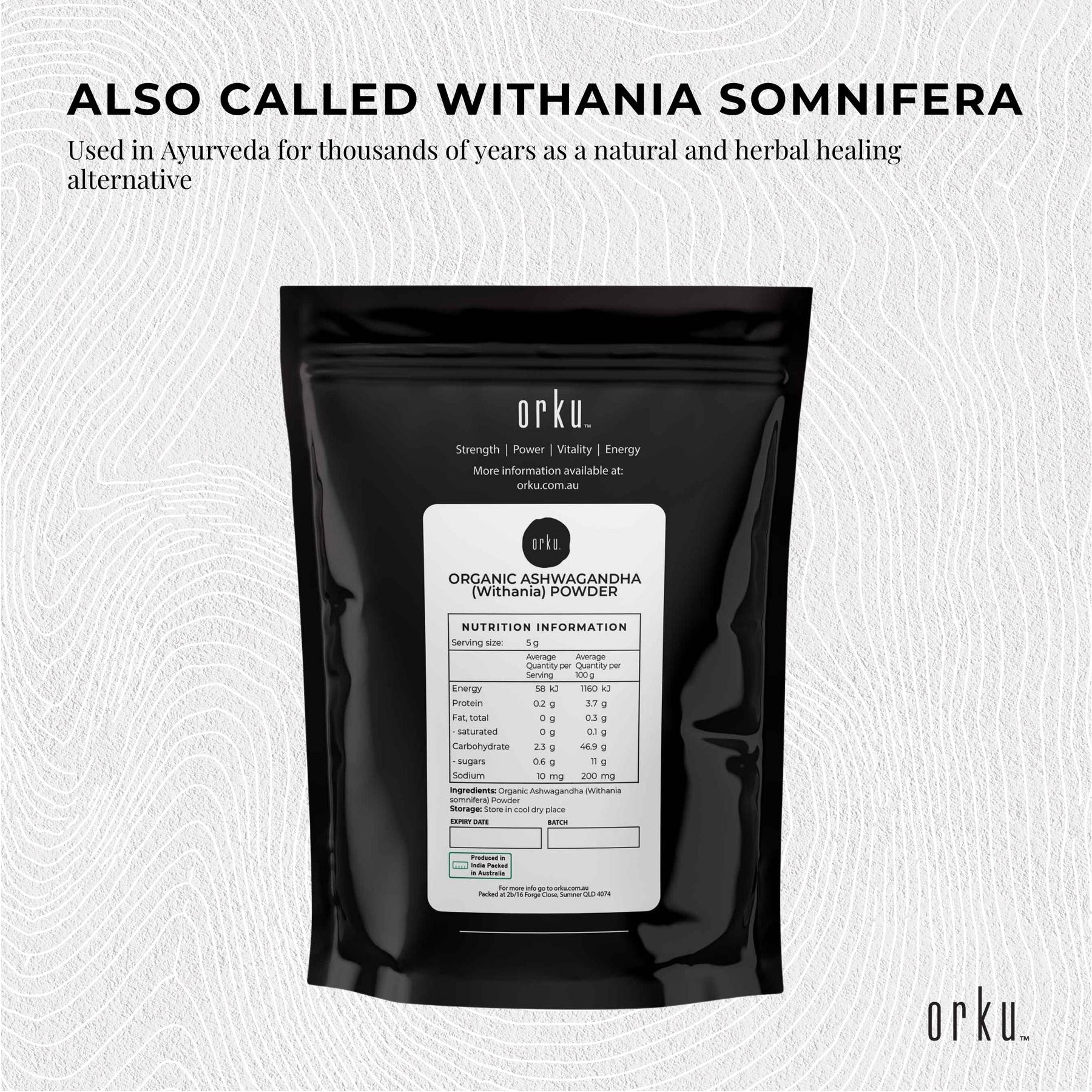 1Kg Organic Ashwagandha Root Powder Withania Somnifera Herb Supplement - SuperSaverAU - view 1