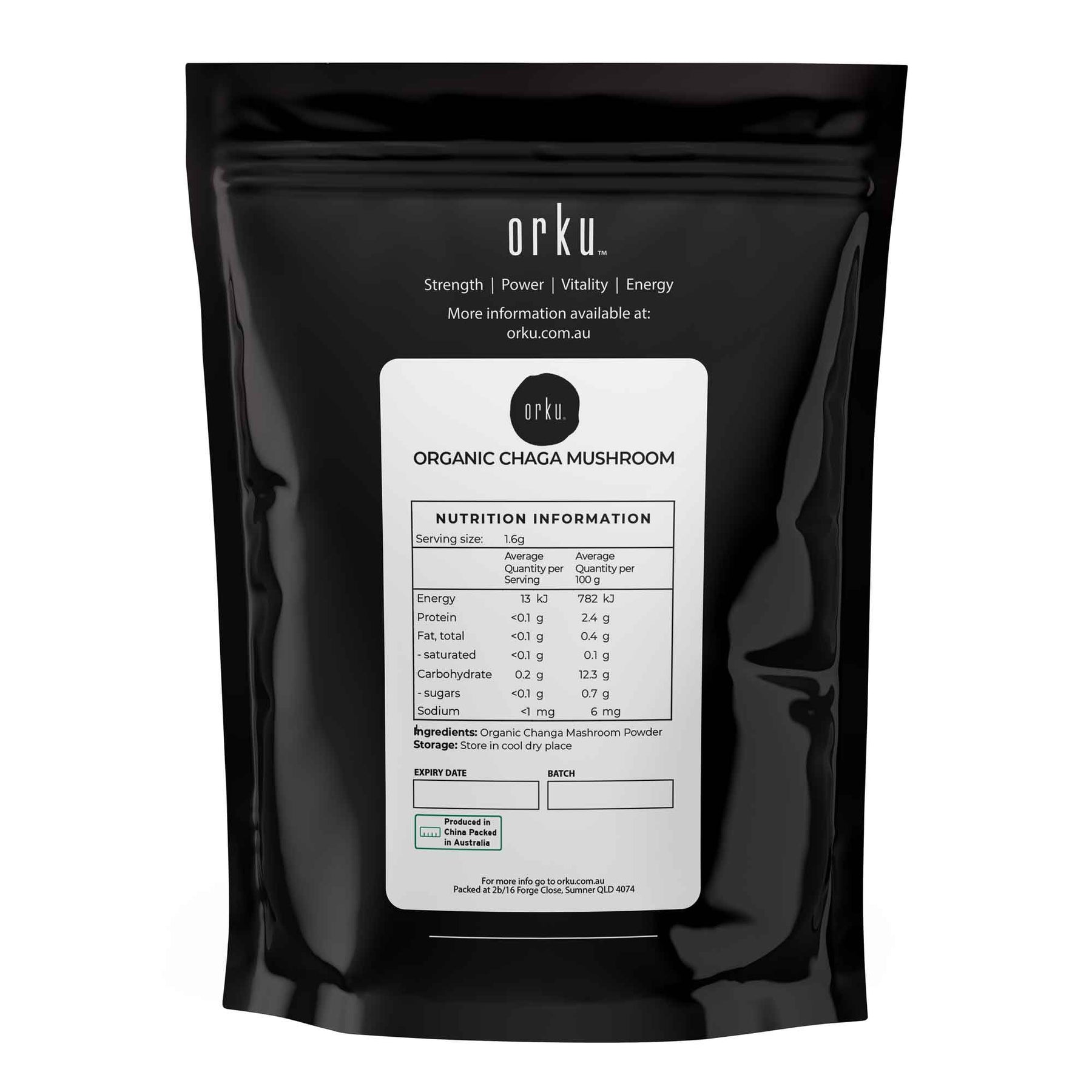 400g Organic Chaga Mushroom Powder - Supplement Inonotus Obliquus Health Food - SuperSaverAU - view 2
