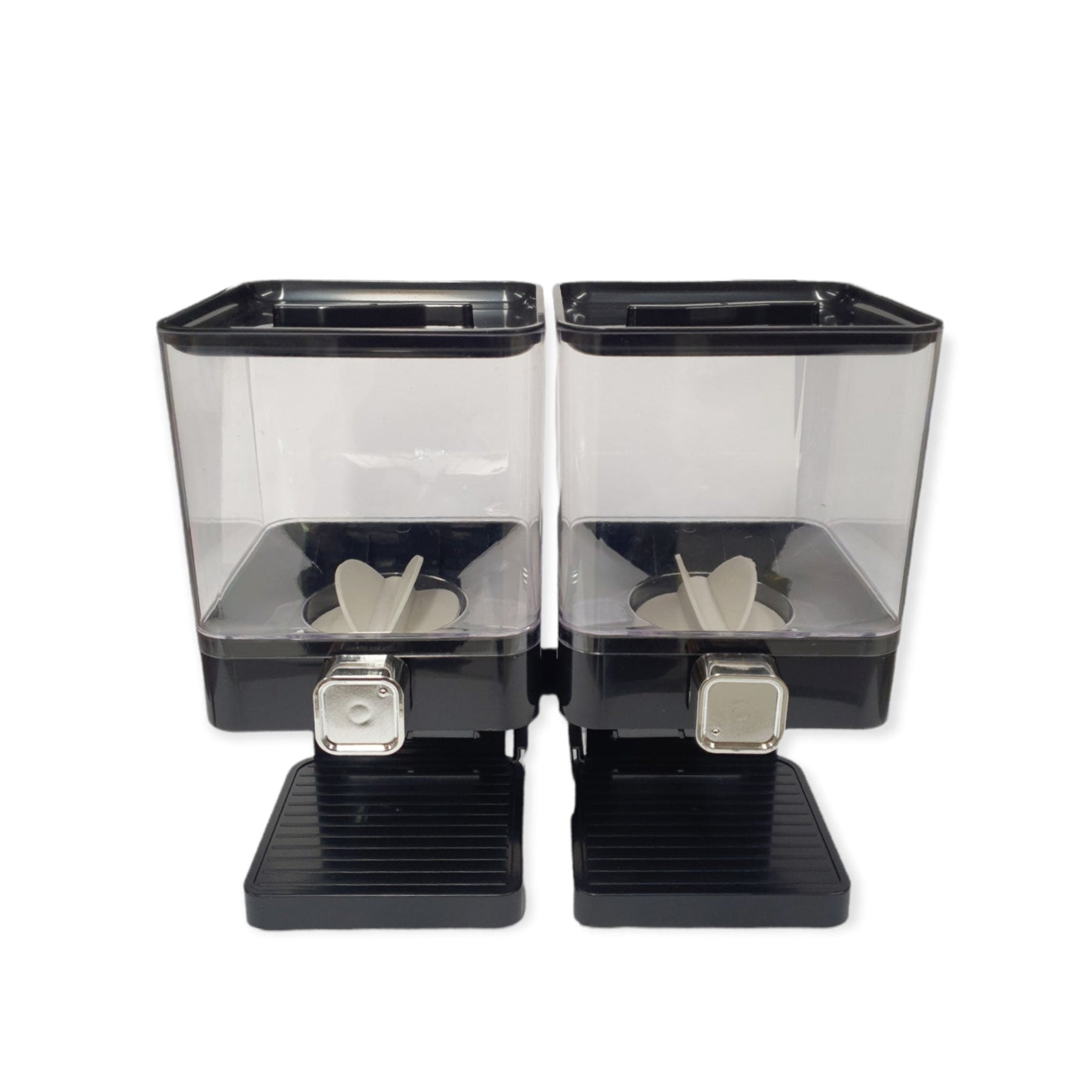 Double Cereal Dispenser 2 x 3.7L Black - Airtight, Easy Dispensing, Dishwasher Safe - SuperSaverAU - view 1